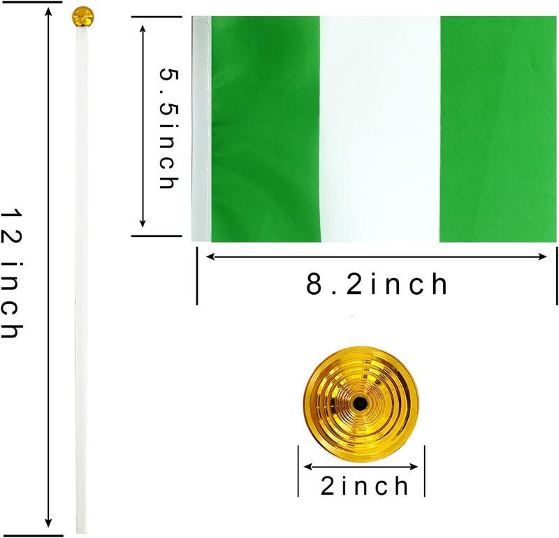 WXTWK 12 Pack Nigeria Flag Nigerian Desk Flag Small Mini Nigerian Table Flags With Stand Base,Home Office Festival Events Celebration Decorations - Image 2
